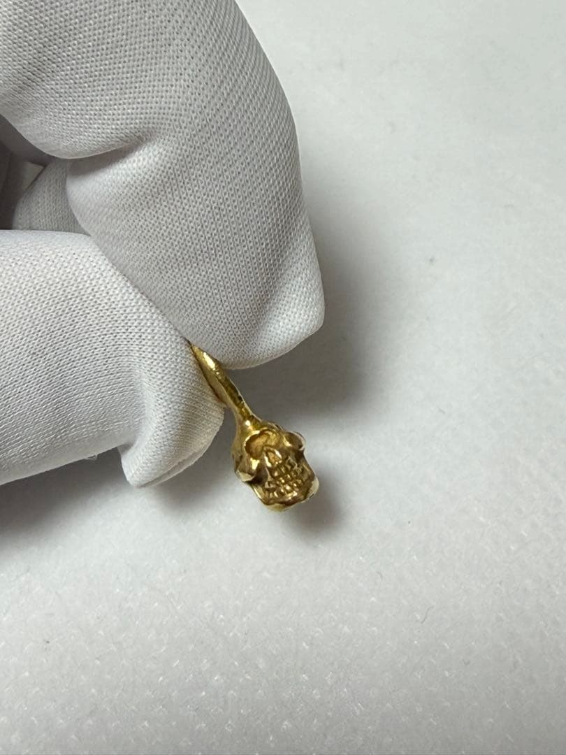 STOP LIGHT K18 全金 スカル ネックレス 3.9g 超希少 高山