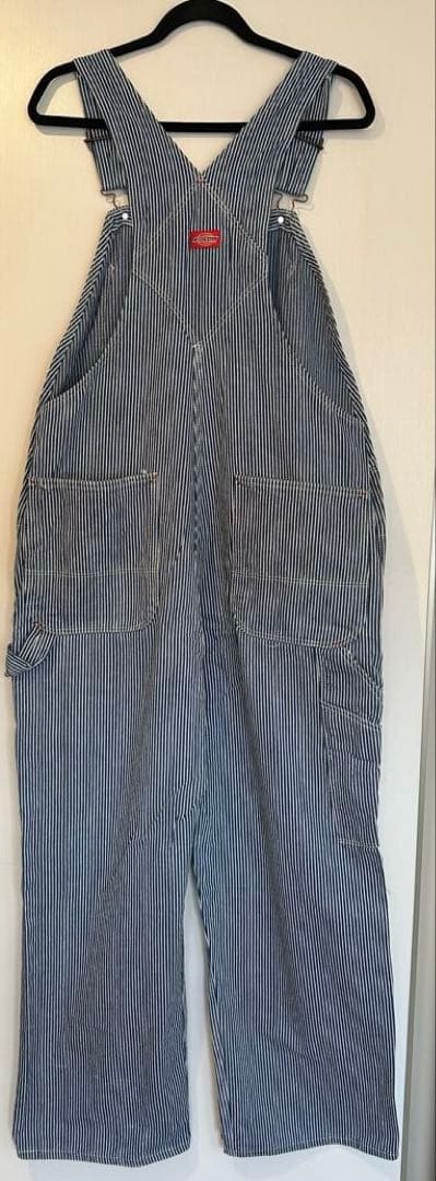 ディッキーズ ヒッコリー ストライプ オーバーオール XLサイズ相当
