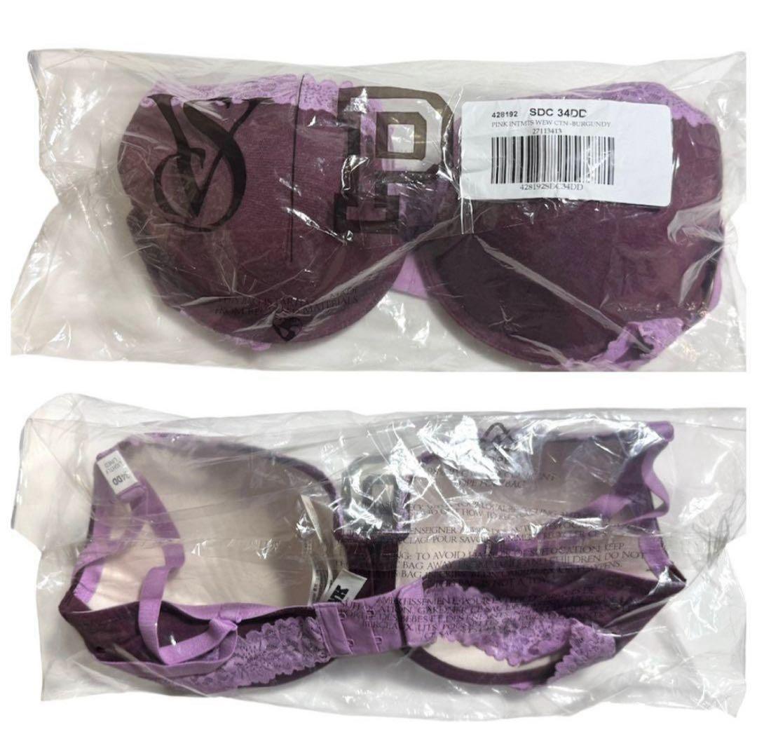 ヴィクトリアシークレット PINK ブラジャー&Tバックショーツ 34DD・M