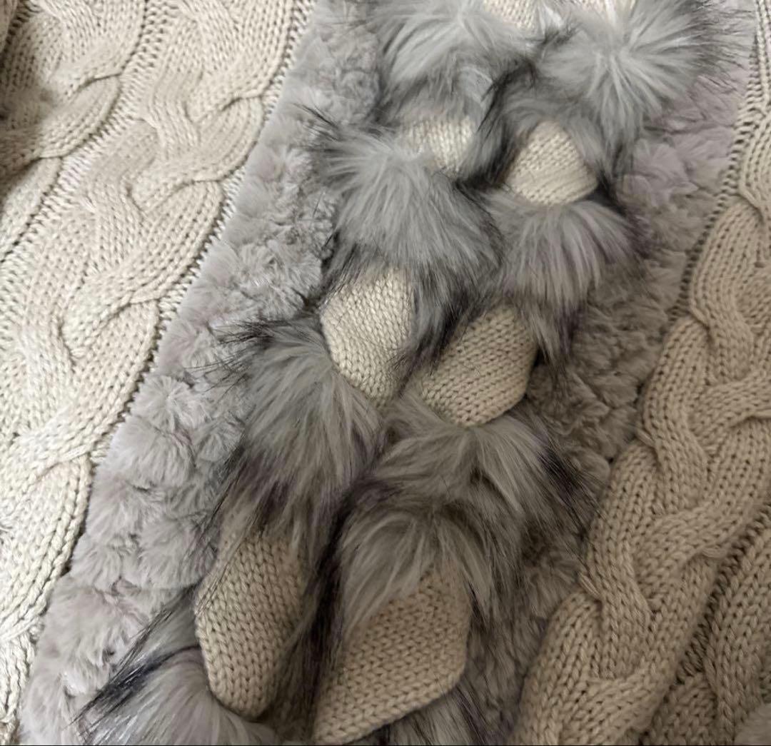 Ameri VINTAGE ファーブレイド ケーブルニット