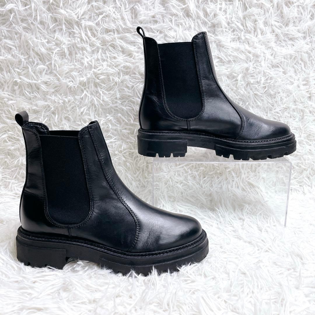 ENESS エネス サイドゴアブーツ 37 ブラック 厚底 トラックソール