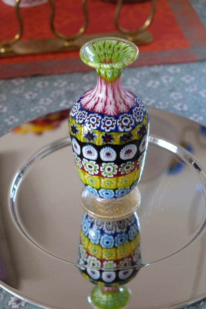 イタリア 民藝 ミルフィオリ 花瓶 検)ワイングラス プレート 皿 舩木倭帆