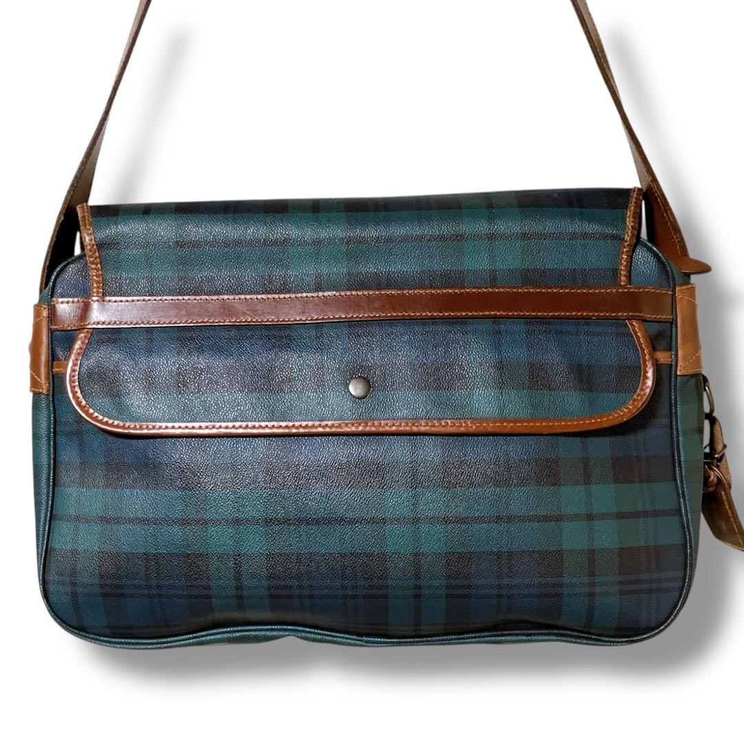 ポロラルフローレン 斜め掛け可 A4収納可 チェック メッセンジャーバッグ