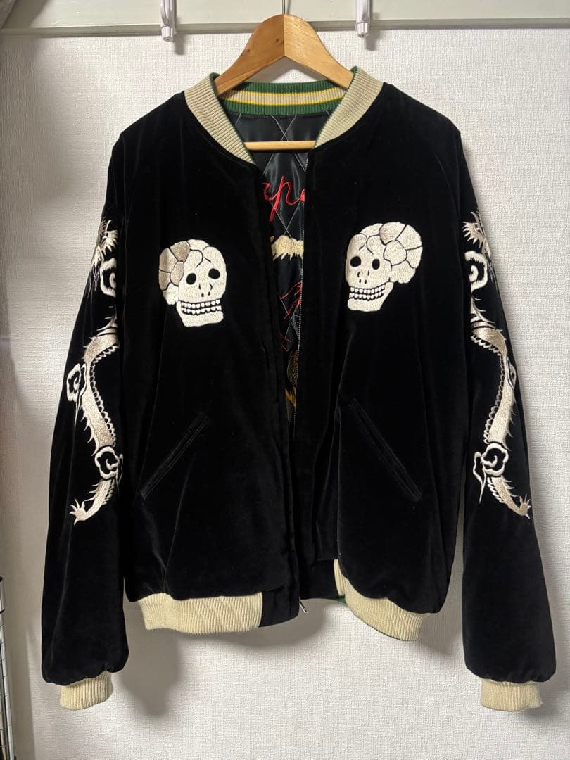 美品　テーラー東洋　スカジャン　髑髏　蛇　別珍　港商