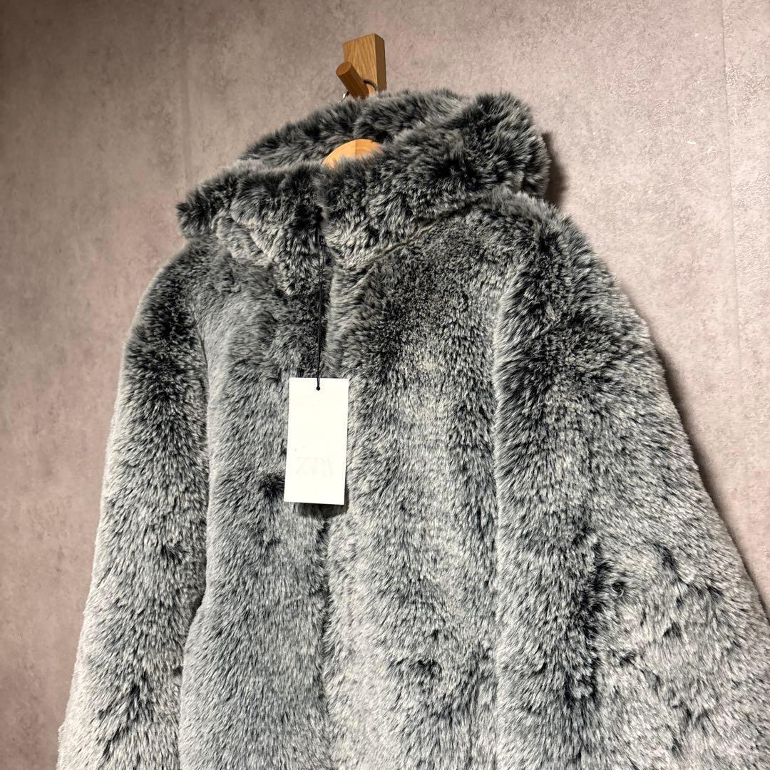 ZARA ザラ フェイクファー フード付きジャケット M