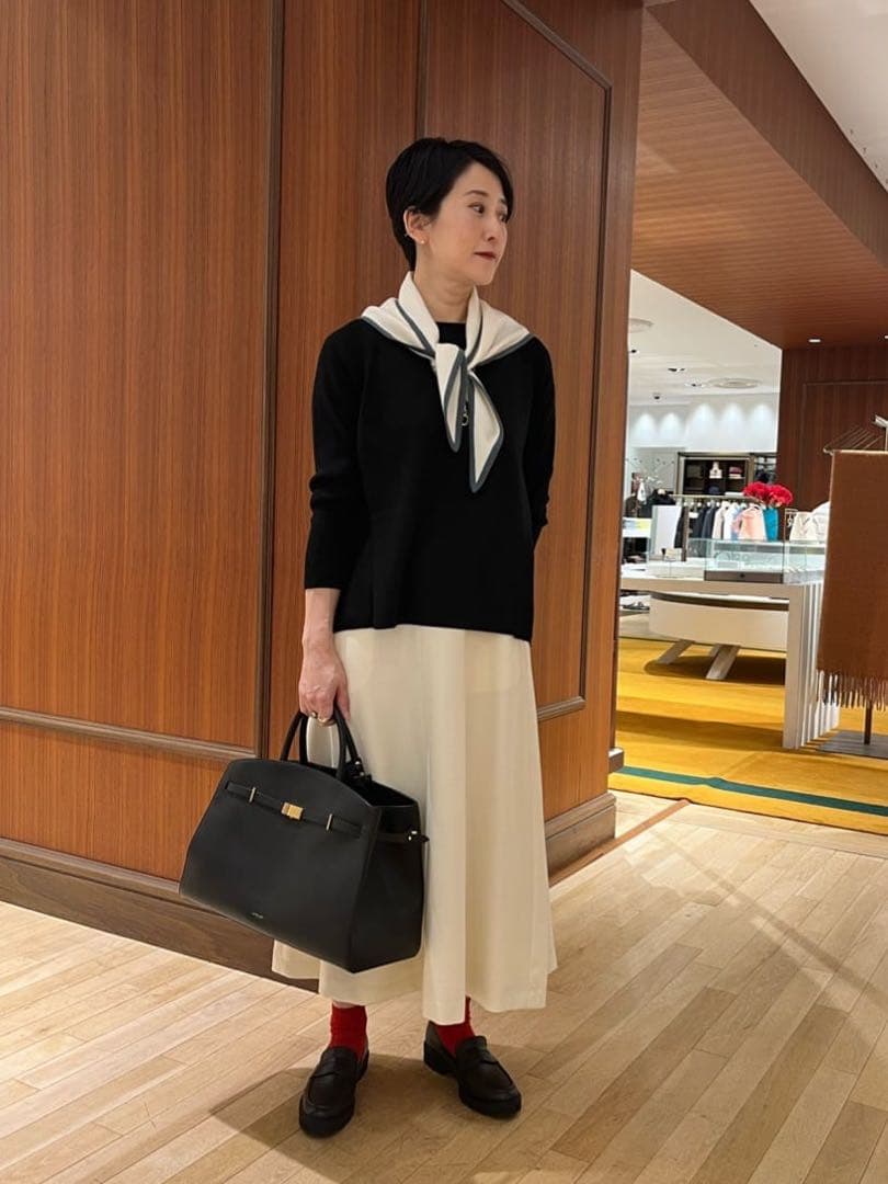 トゥモローランド Ballsey ミリングツイルフレアスカート 白 32