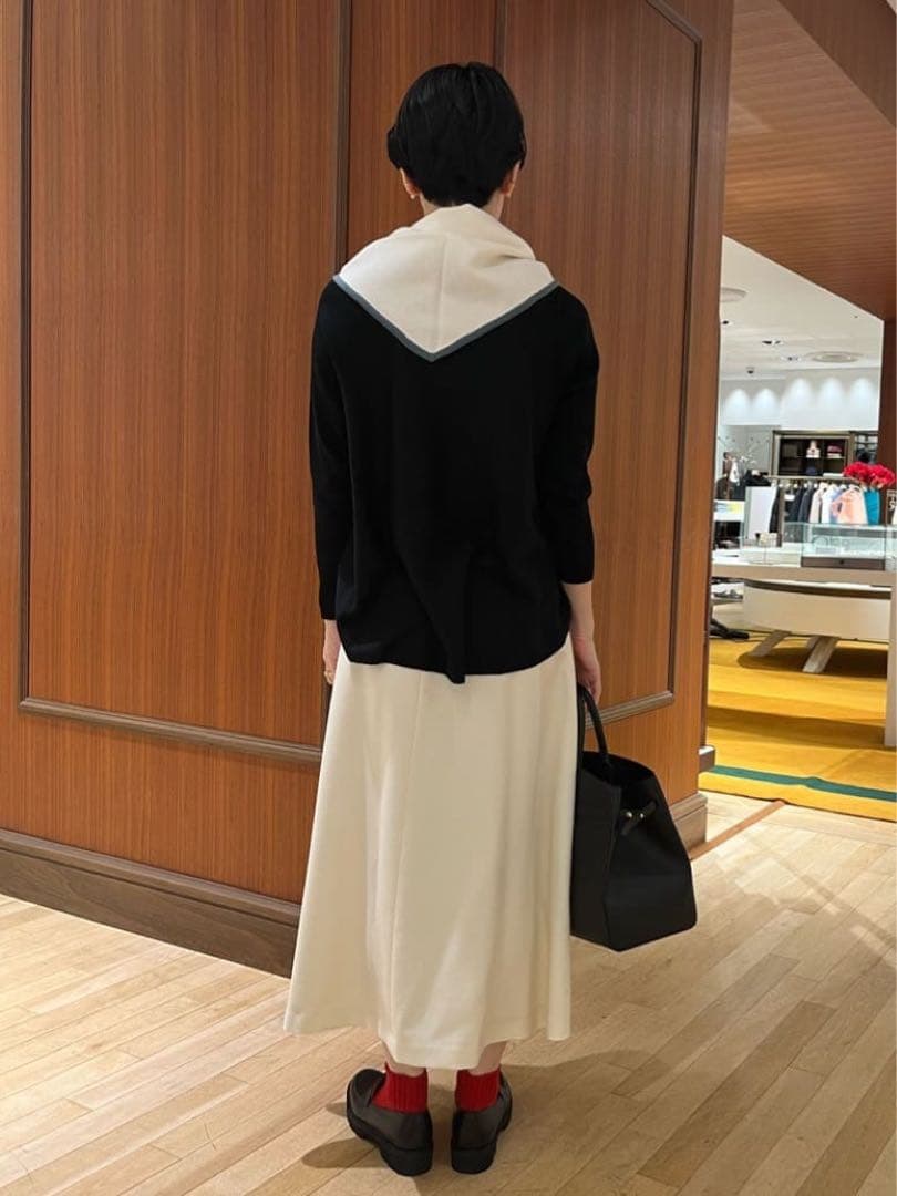 トゥモローランド Ballsey ミリングツイルフレアスカート 白 32