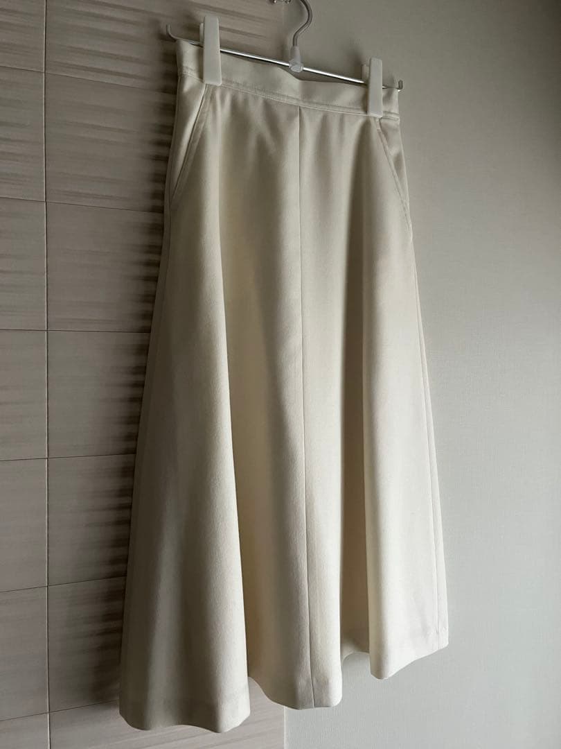 トゥモローランド Ballsey ミリングツイルフレアスカート 白 32