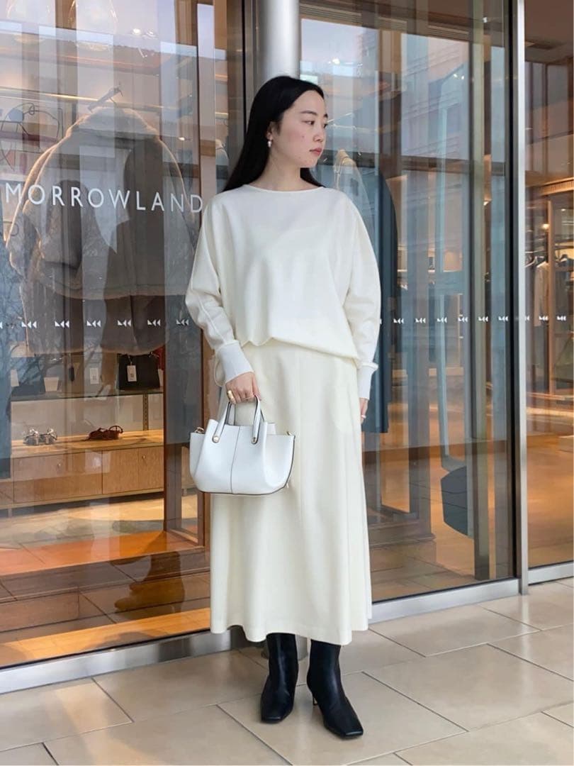 トゥモローランド Ballsey ミリングツイルフレアスカート 白 32