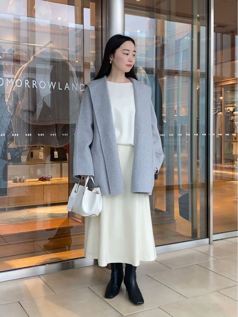 トゥモローランド Ballsey ミリングツイルフレアスカート 白 32