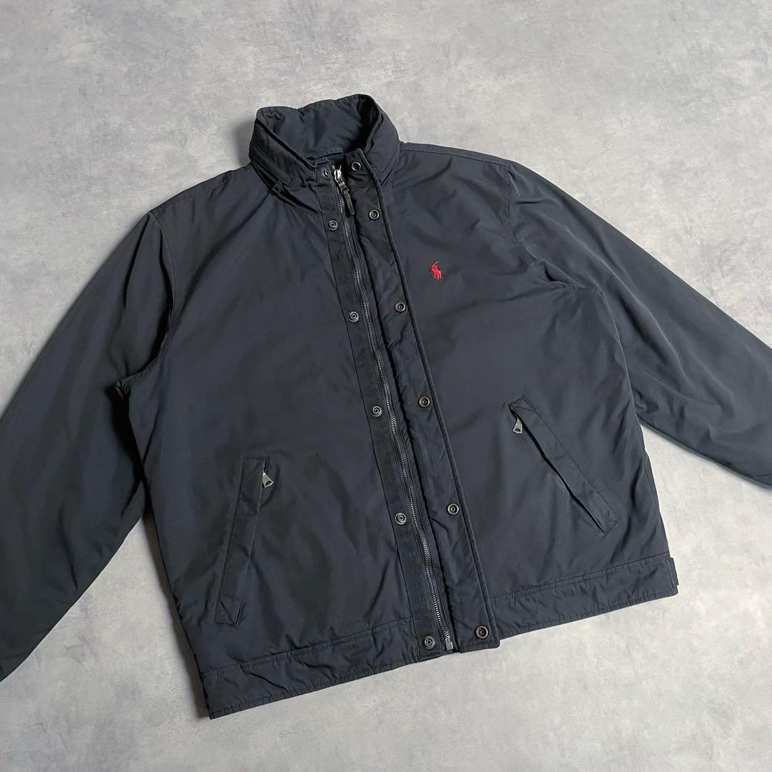 ジャケット・アウター 90s POLO RL padded harrington jacket BLK