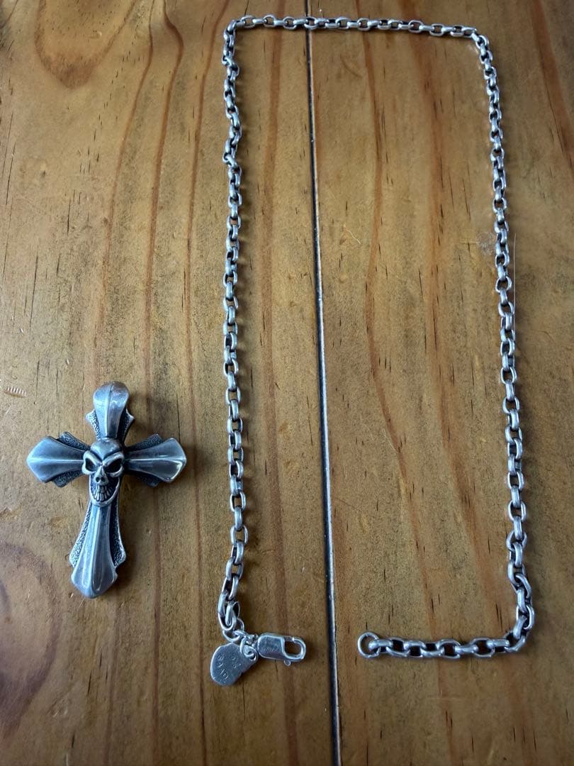 ビルウォールレザー 2005 スカルクロス➕SVネックレス参考価格109600円