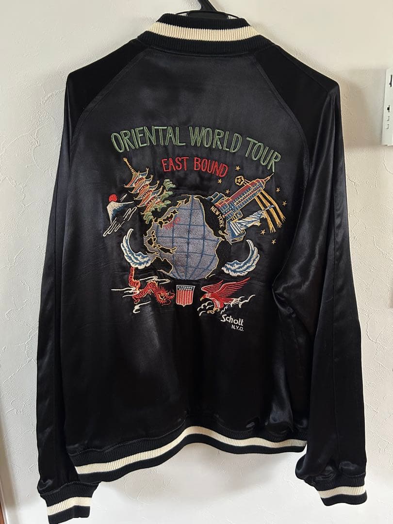 ☆★☆　Schott NYC ブラック サテン スカジャン