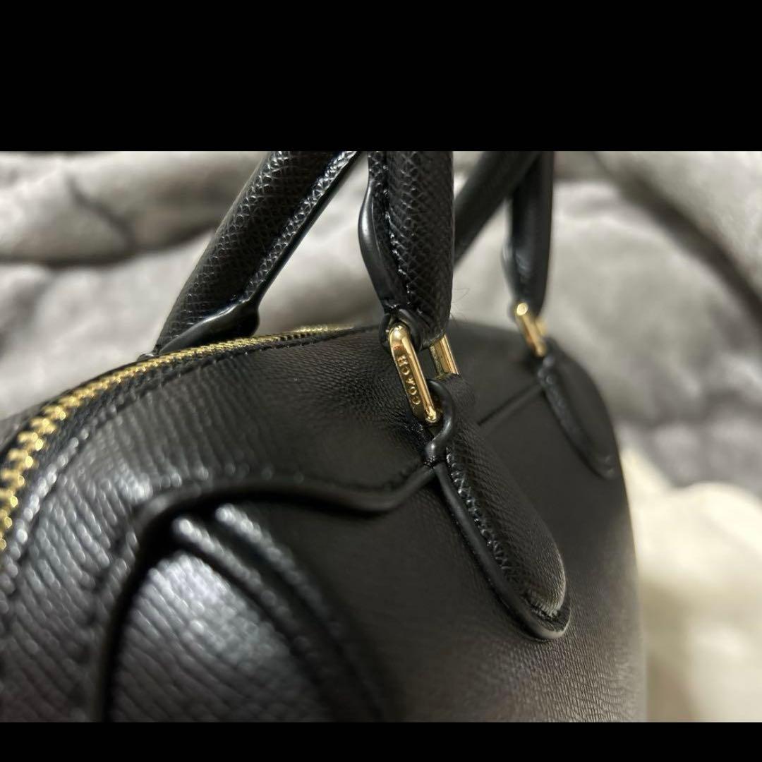 最終価格　コーチ　ブラック ボストンバッグ レザー