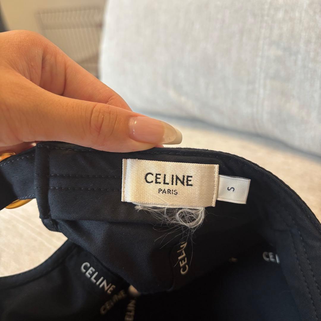 CELINE ブラック ベースボールキャップ Sサイズ