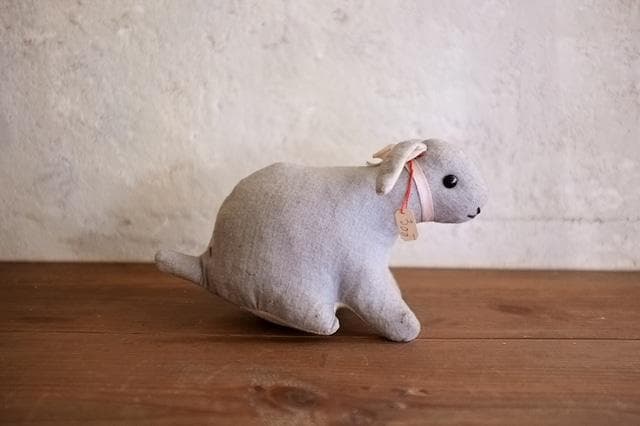 フランス 青いうさぎさんと薔薇色のリボンa ドール テディベア アンティーク