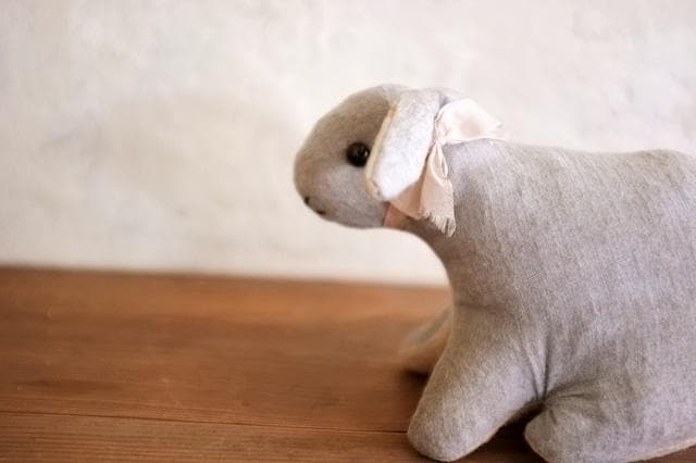 フランス 青いうさぎさんと薔薇色のリボンa ドール テディベア アンティーク