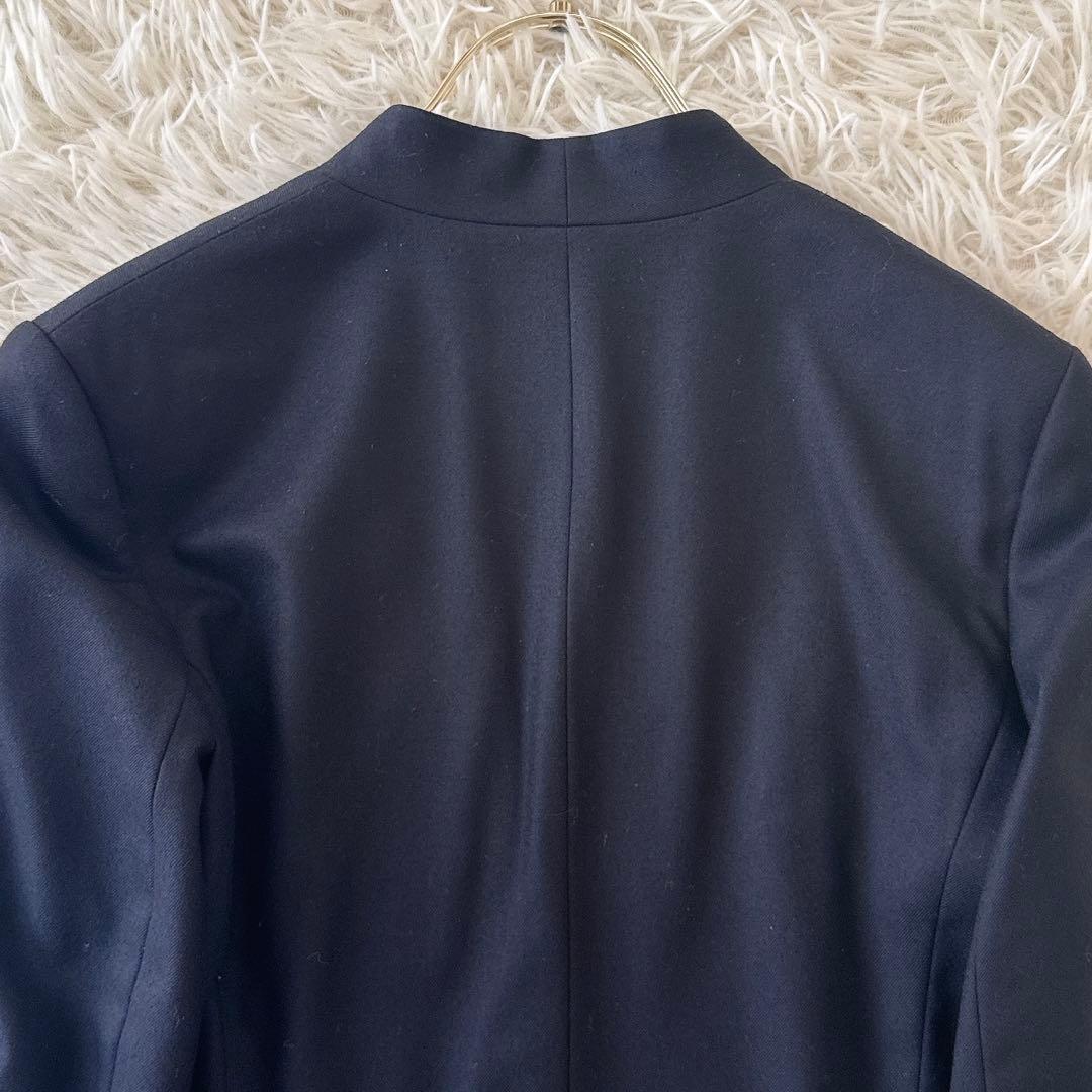 近年 セオリーリュクス✨ノーカラー パンツスーツ セットアップ 濃紺 40 38