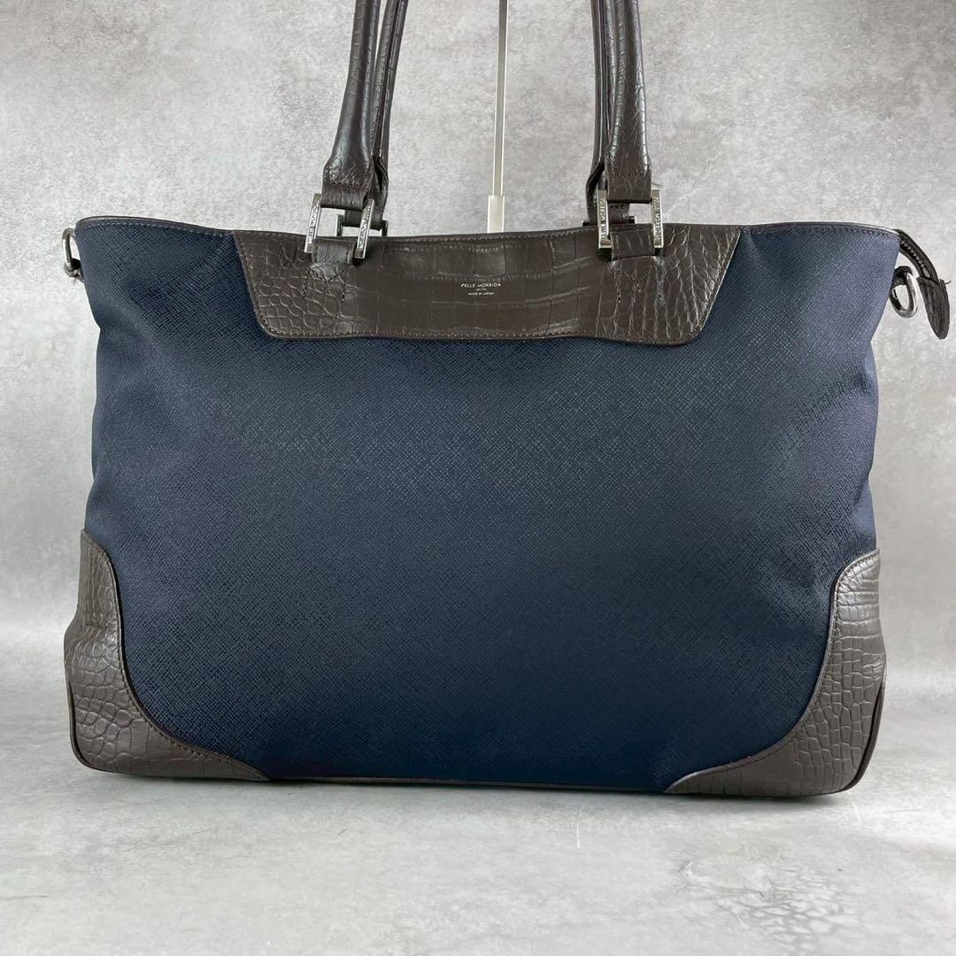 ペッレモルビダ 2WAYトートバッグ キャピターノ クロコ型押し レザー A4
