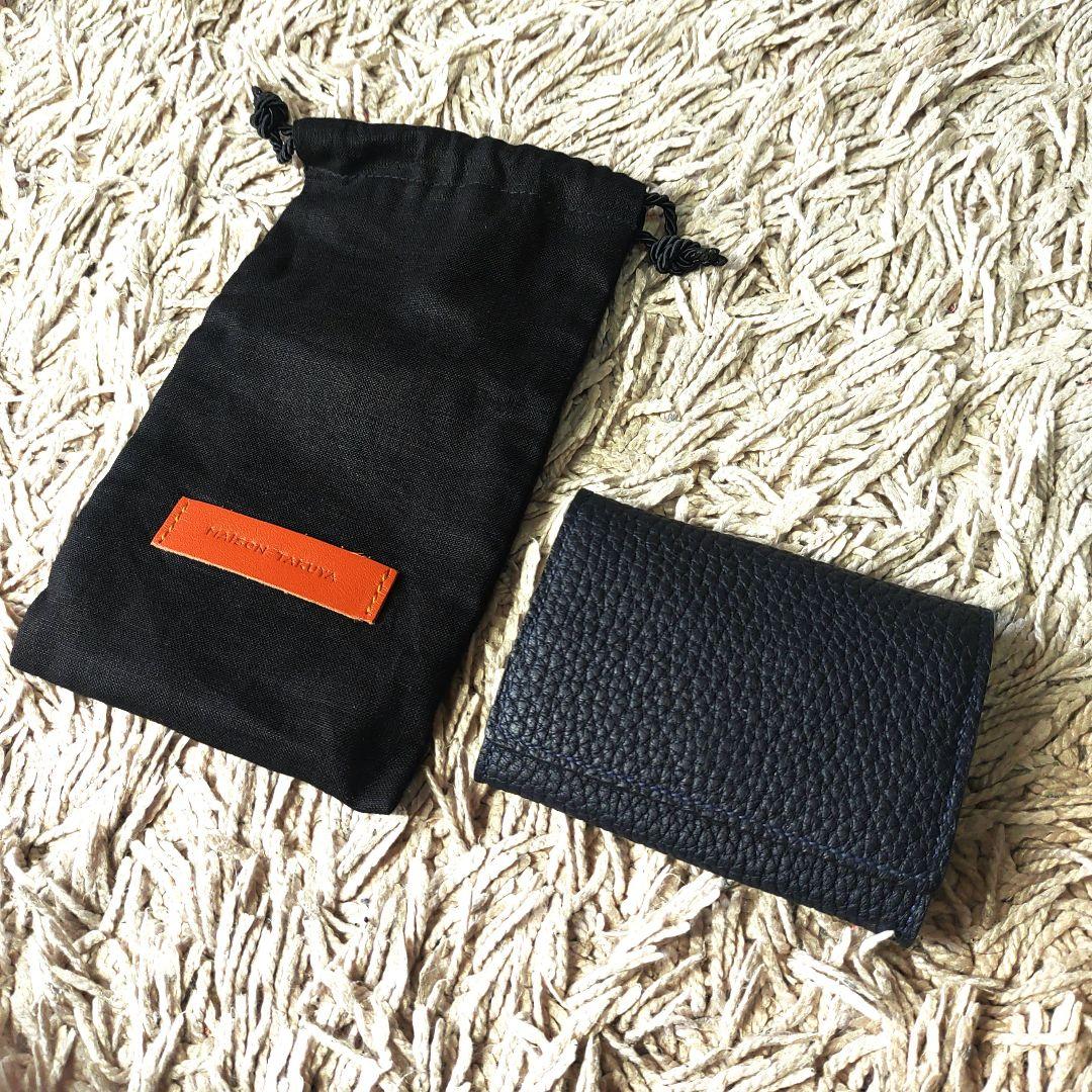 【新品未使用】メゾンタクヤ　ケース　ネイビー　本革　レザー　小銭入れ