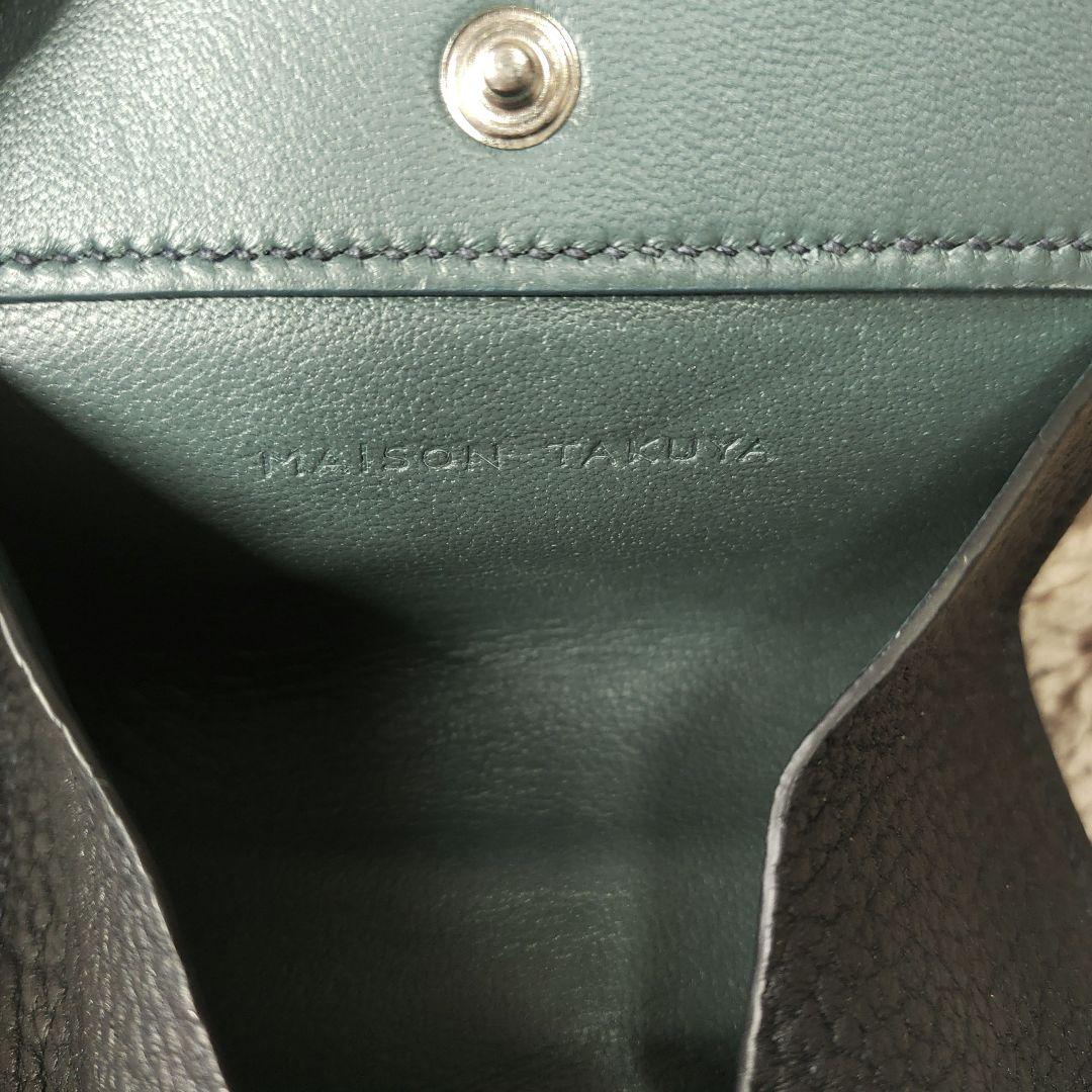 【新品未使用】メゾンタクヤ　ケース　ネイビー　本革　レザー　小銭入れ