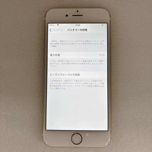 【美品】iPhone6 64GB ゴールド MG4J2J/A バッテリー97%