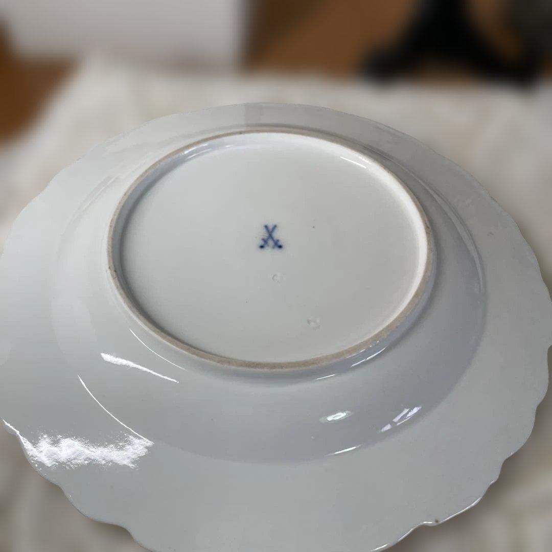 マイセン　アンティーク 花柄の陶磁器プレート