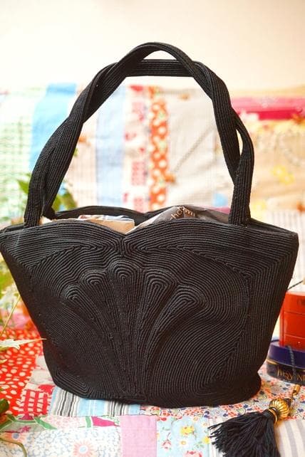 USA 1940's SILK CORD BAG SHELL アンティークバッグ