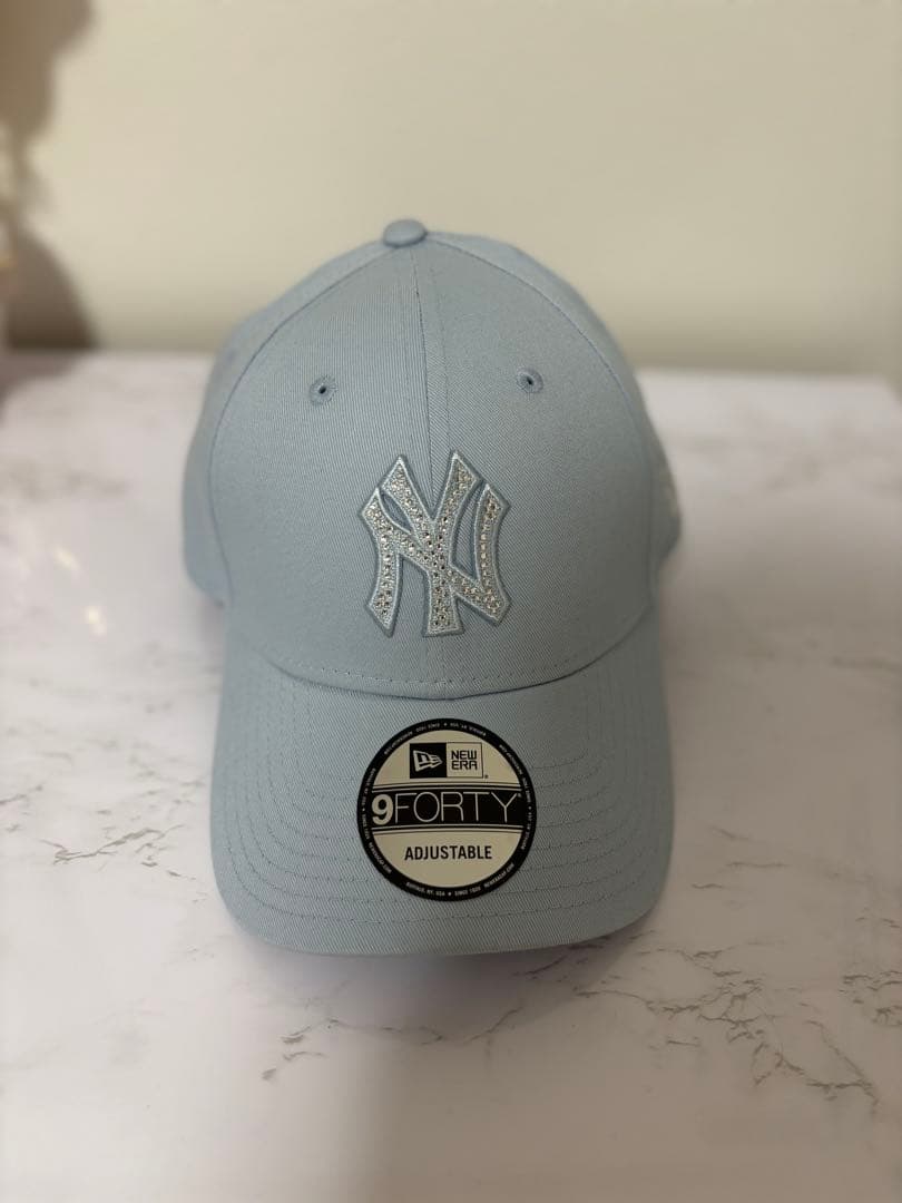 newera 9forty キャップ　水色　ストーン