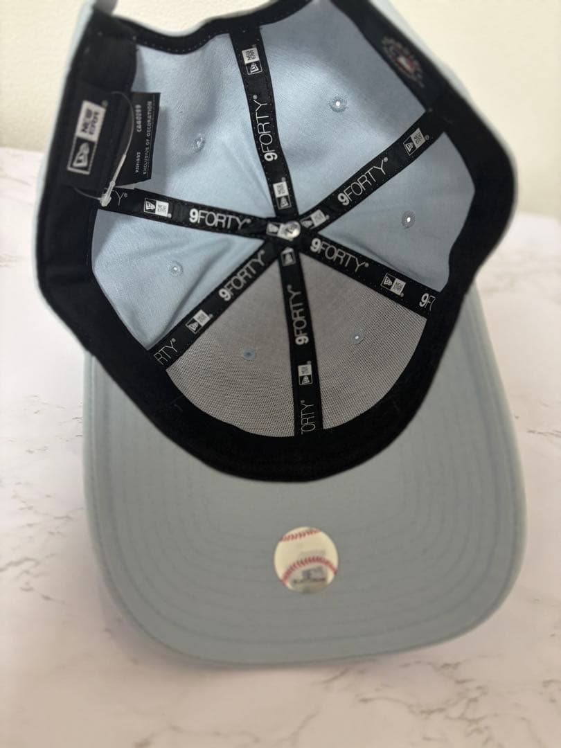 newera 9forty キャップ　水色　ストーン