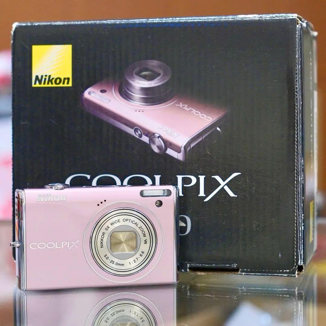 名機 動作品 平成レトロ Nikon COOLPIX S640 ピンク 元箱付き