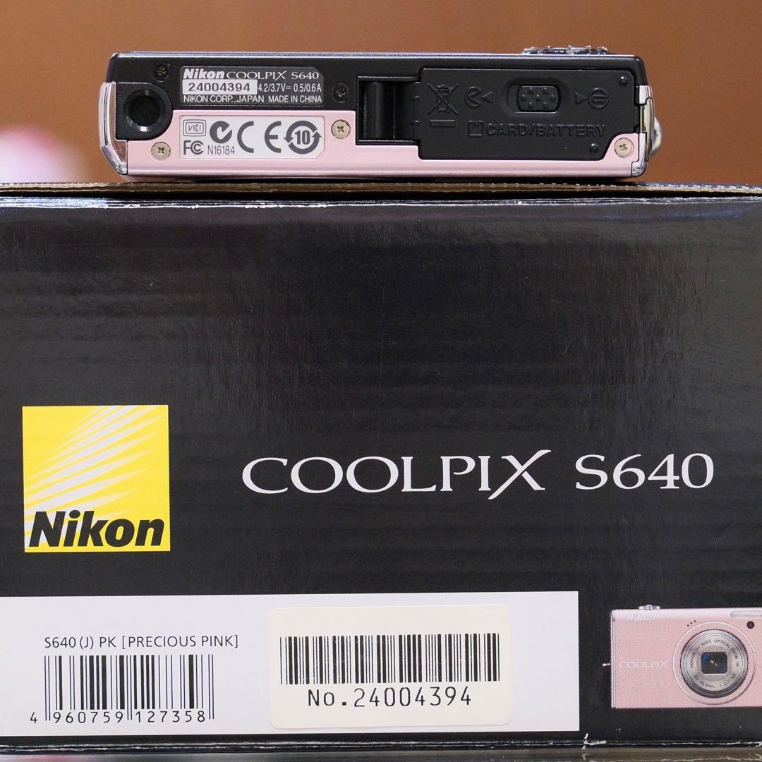名機 動作品 平成レトロ Nikon COOLPIX S640 ピンク 元箱付き
