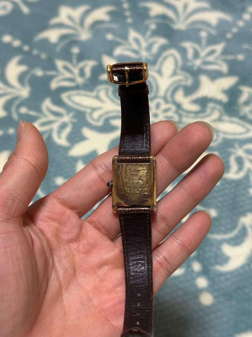 ブラウンレザー時計 長方形ケース