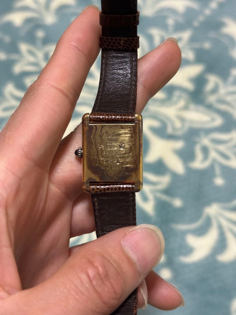 ブラウンレザー時計 長方形ケース