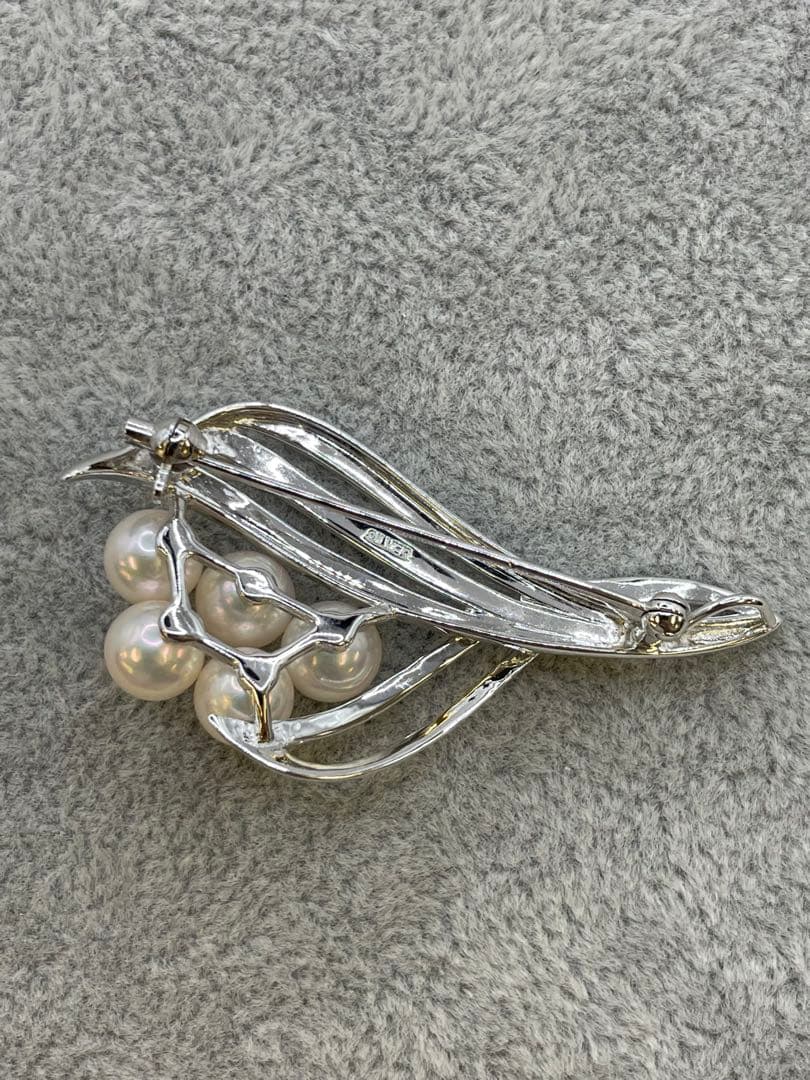 ミキモト真珠島　本真珠silverブローチ　箱付き MIKIMOTO