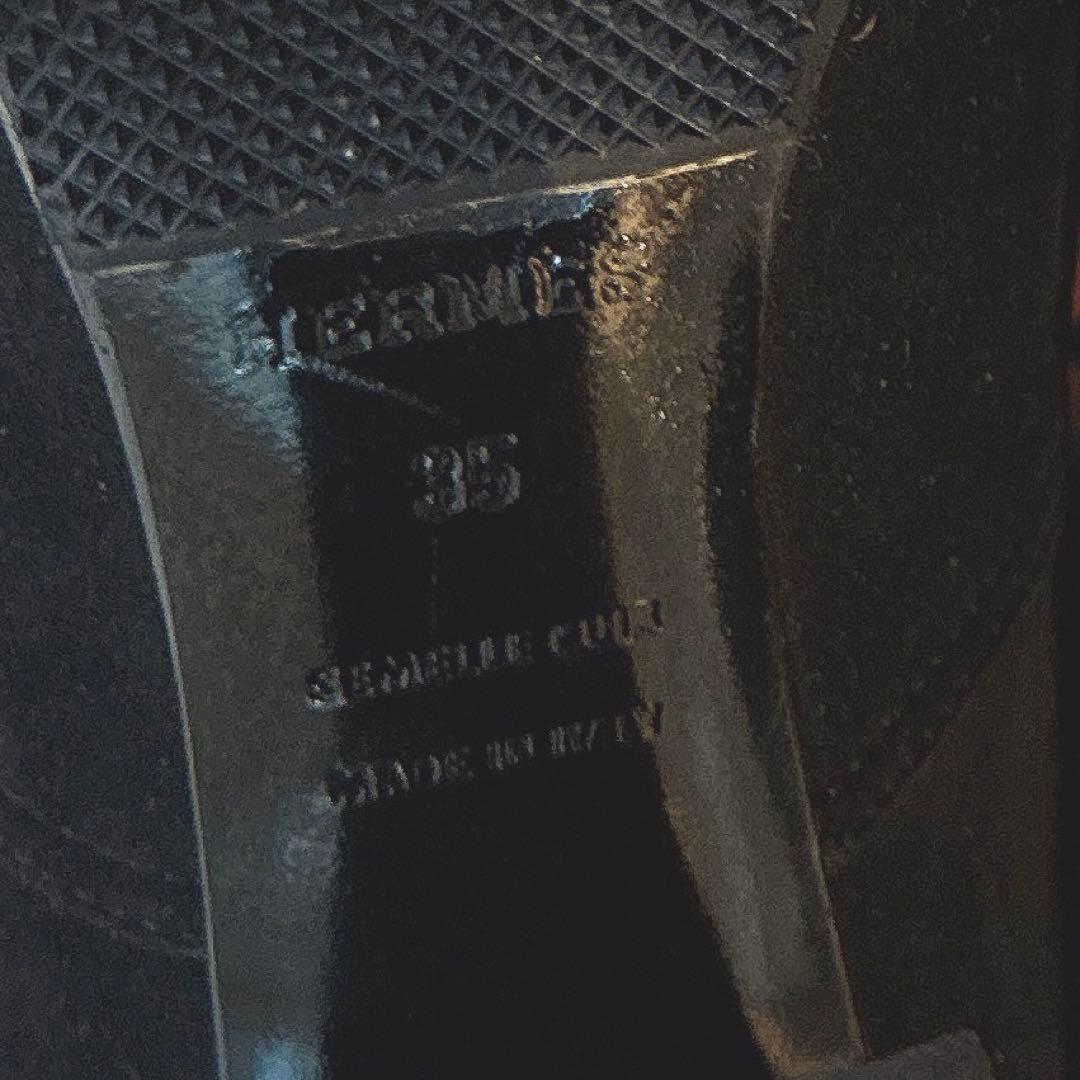 SALE 箱 袋 リボン付【美品】✨エルメス　ロング　ブーツ　スエード✨ブラック