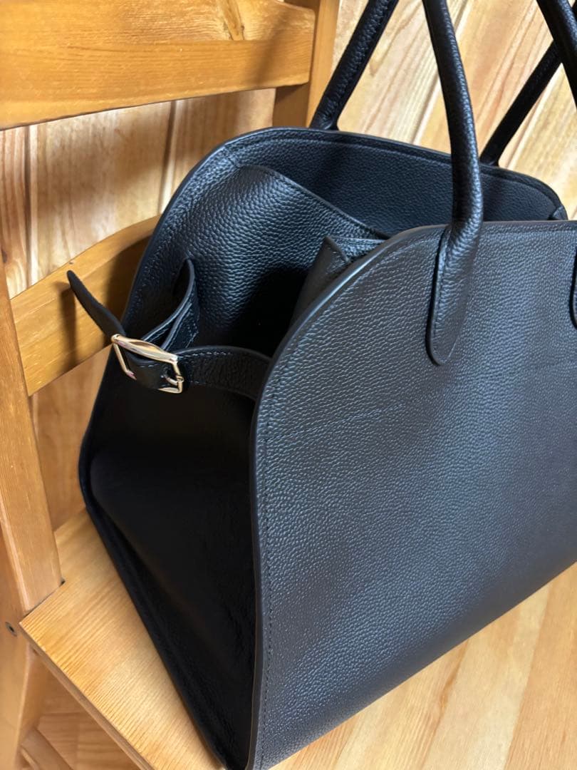 美品jistory レザーサイドベルトボストンバッグ　ブラックSIDE BELT