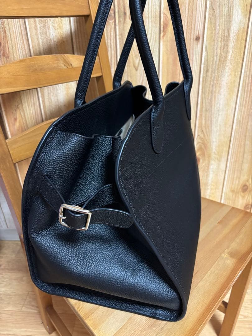 美品jistory レザーサイドベルトボストンバッグ　ブラックSIDE BELT