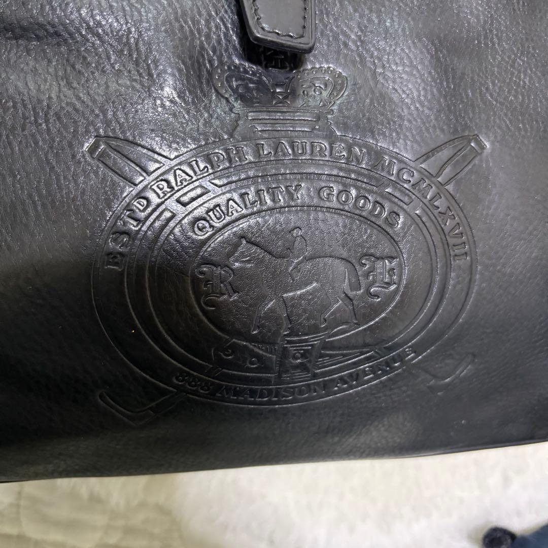 【極希少】ラルフローレン トートバッグ レザー エンボスロゴ 2way 収納袋