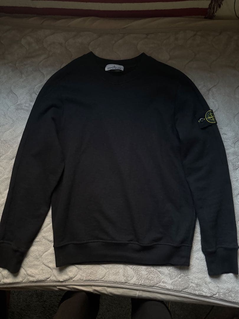 STONE  ブラック クルーネック トレーナー