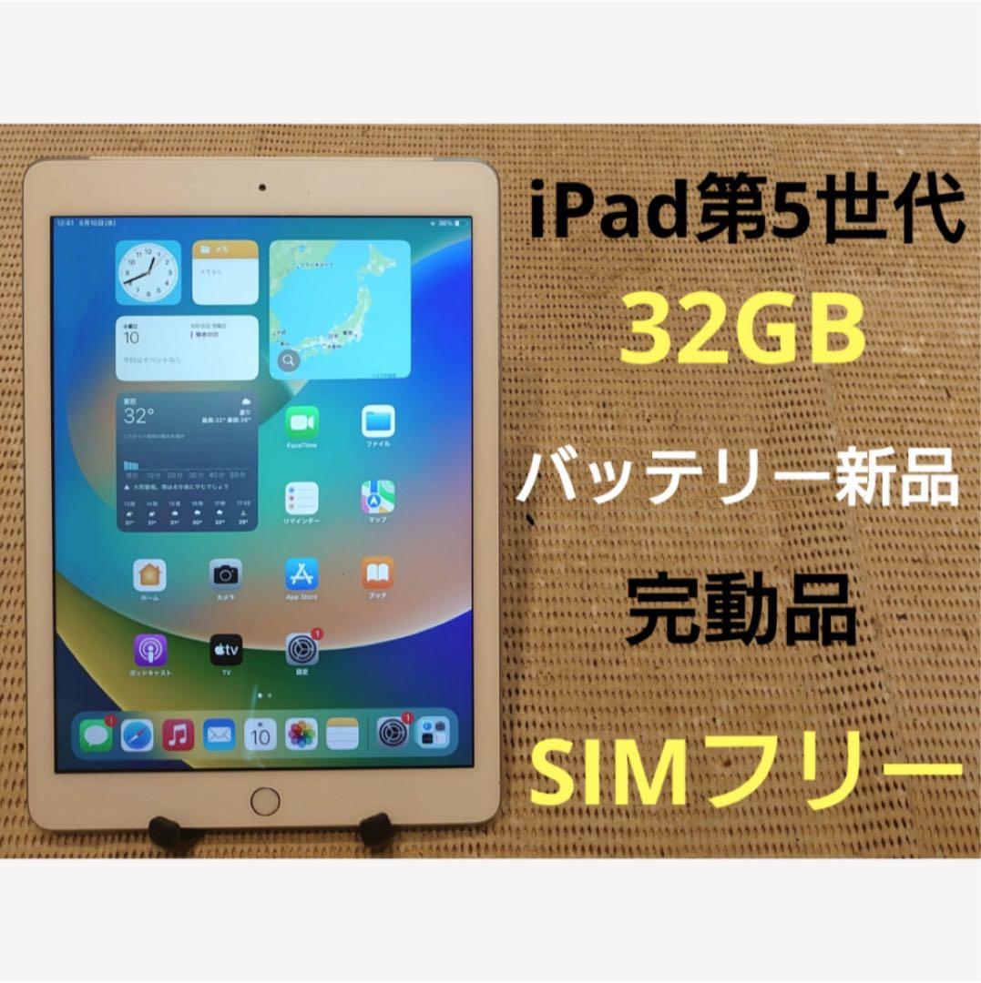 完動品SIMフリーiPad第5世代(A1823)本体32GB送料込QHLJK