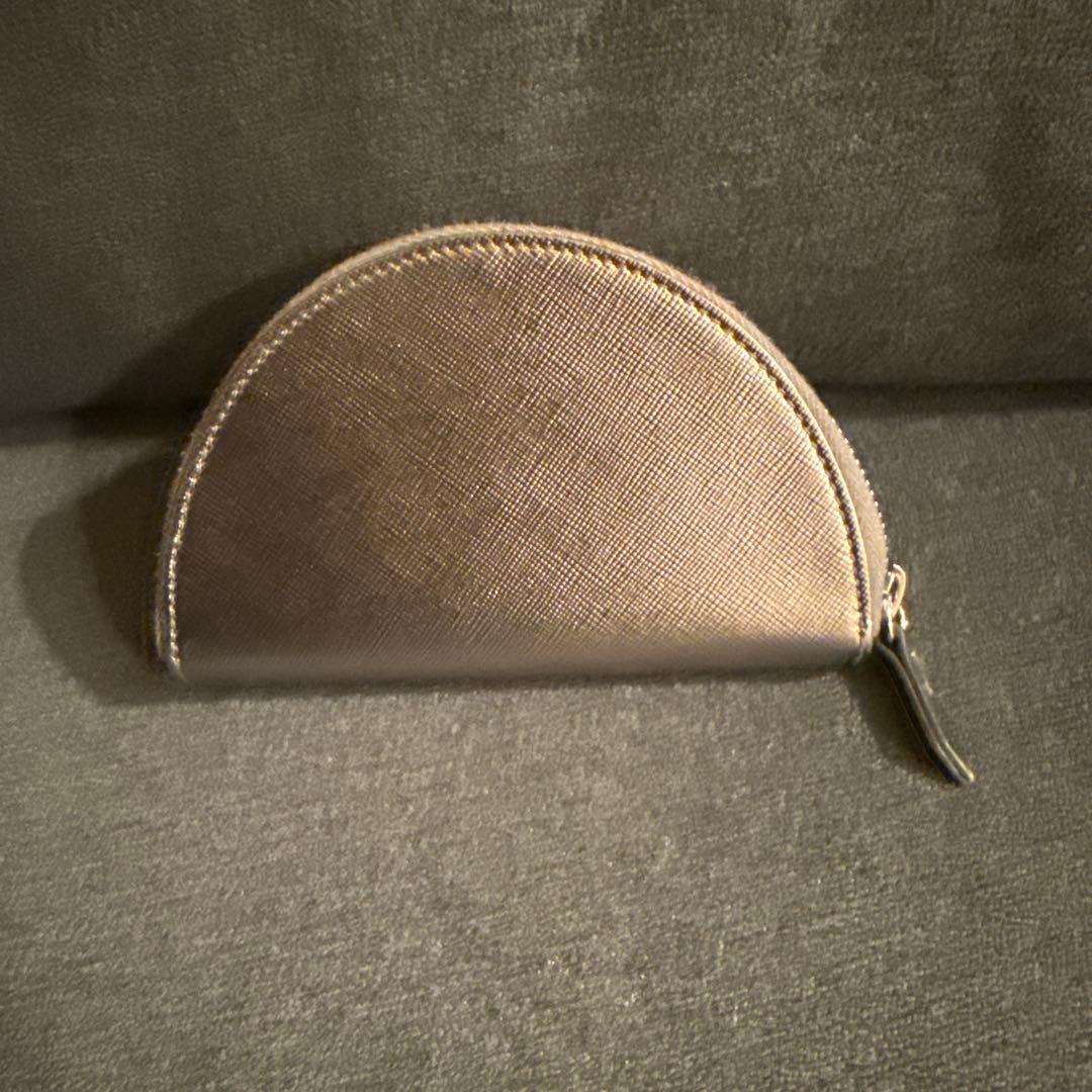 Maison Margiela ハーフムーンレザー ジップウォレット　シルバー