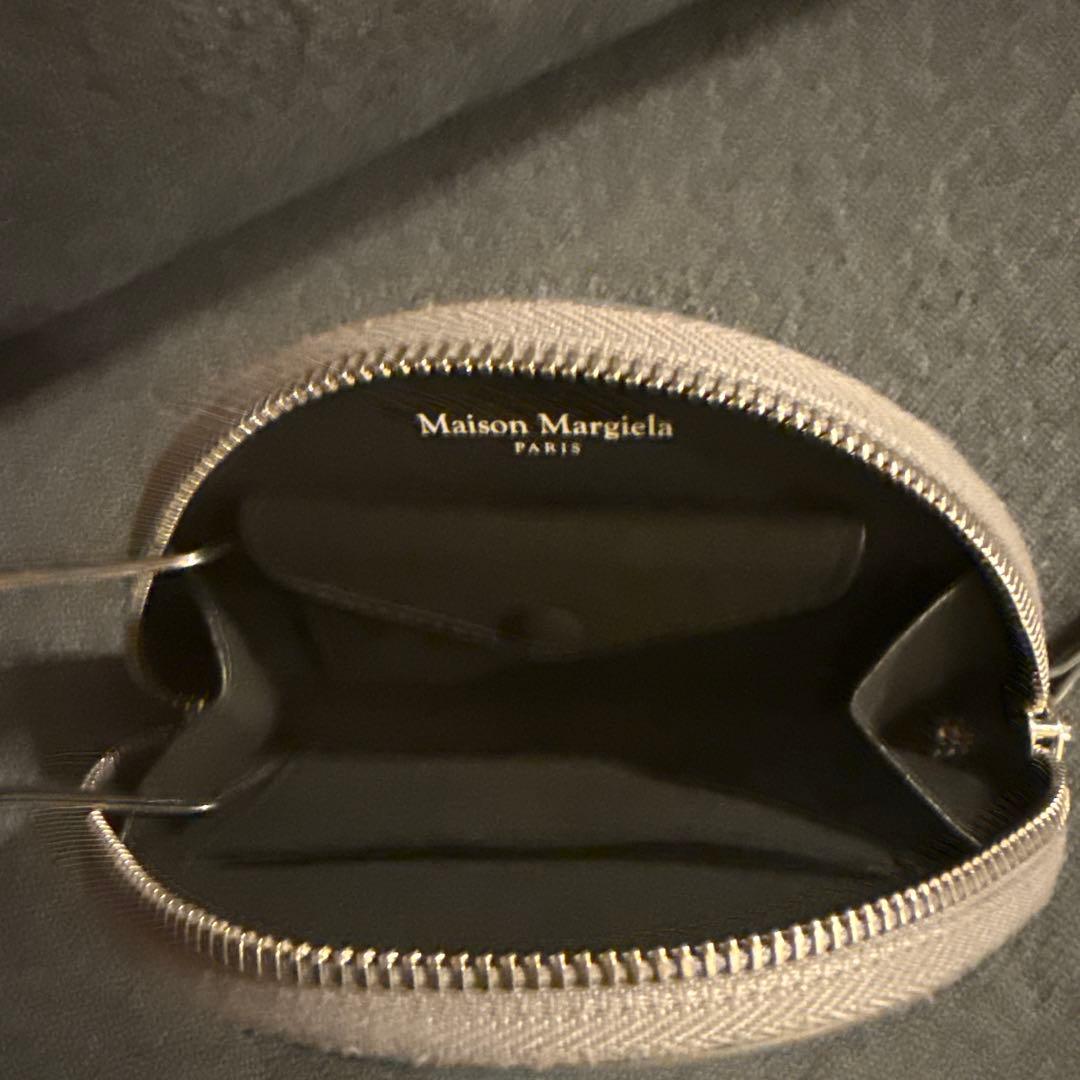 Maison Margiela ハーフムーンレザー ジップウォレット　シルバー
