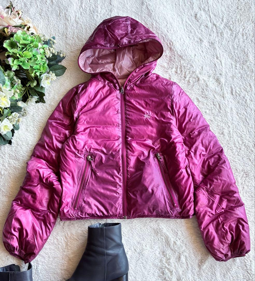 バーバリーブルーレーベル極美品　薄手春向きリバーシブルライトダウンアウター　38