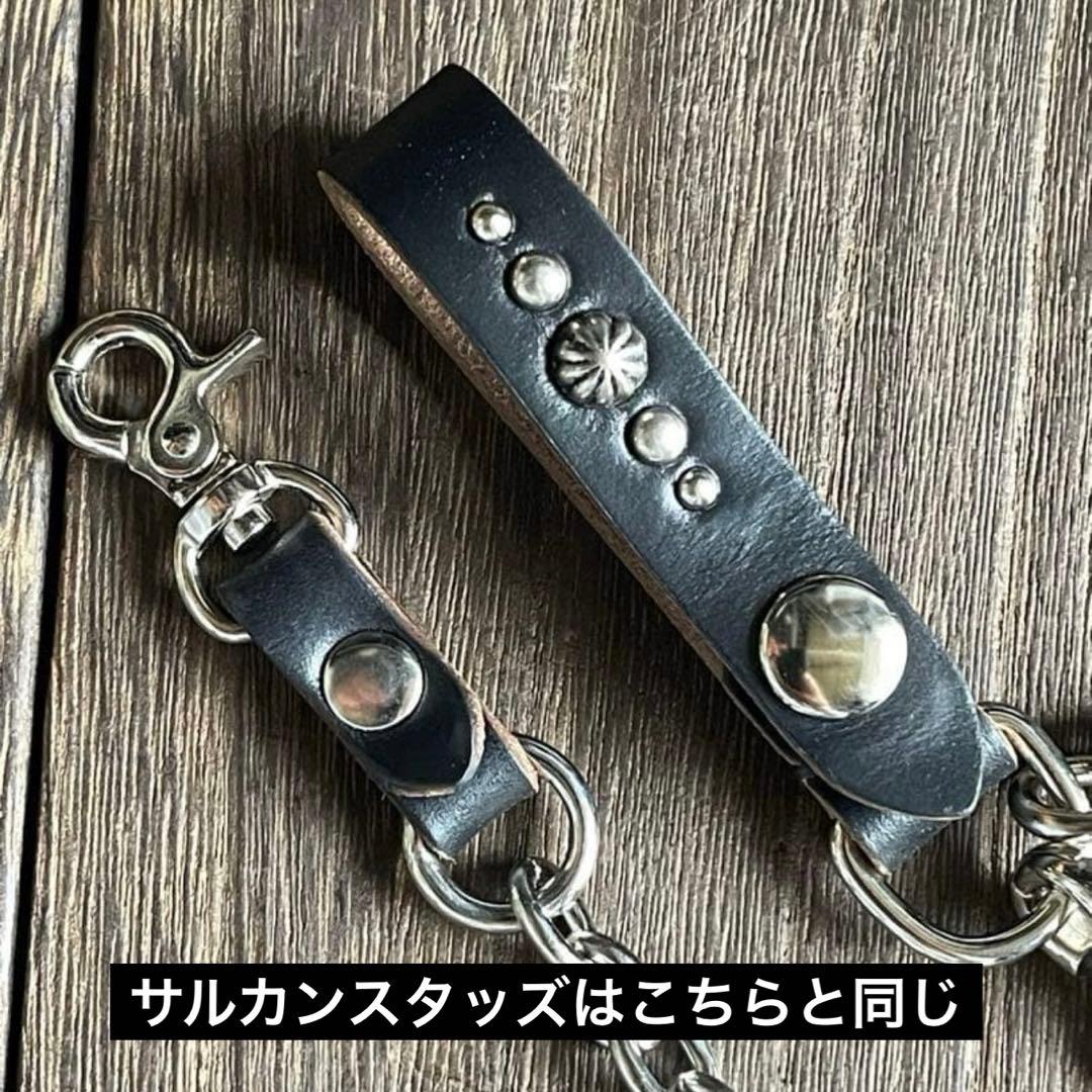 オーダー品ディッキーズ874専用スタッズベルト　牛ヌメシルバーHTC CALEE