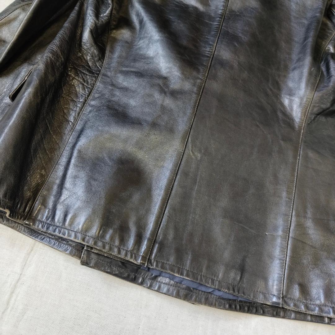 50s 60s フランス レザージャケット カーコート コルビジェジャケット 黒