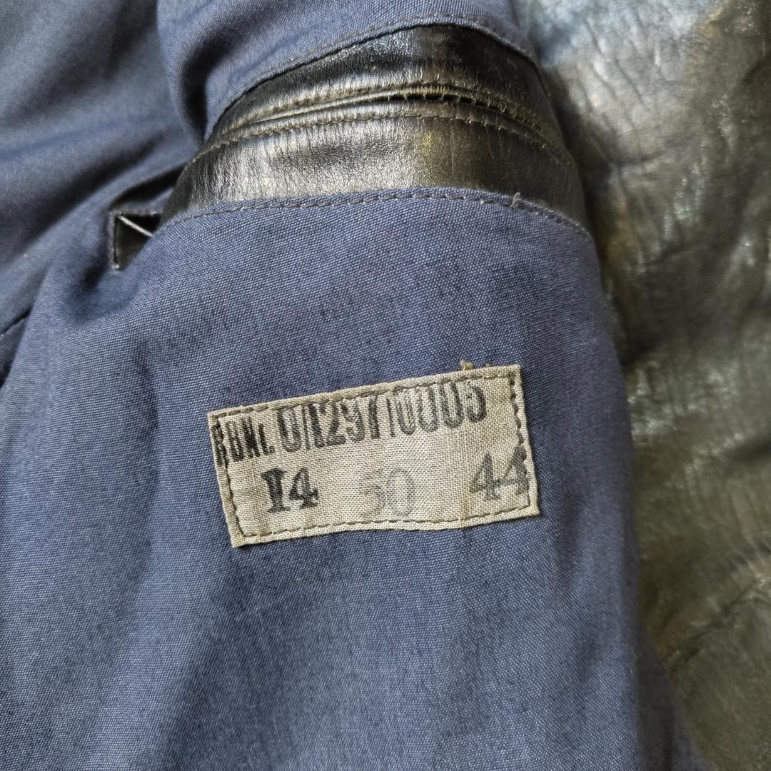 50s 60s フランス レザージャケット カーコート コルビジェジャケット 黒