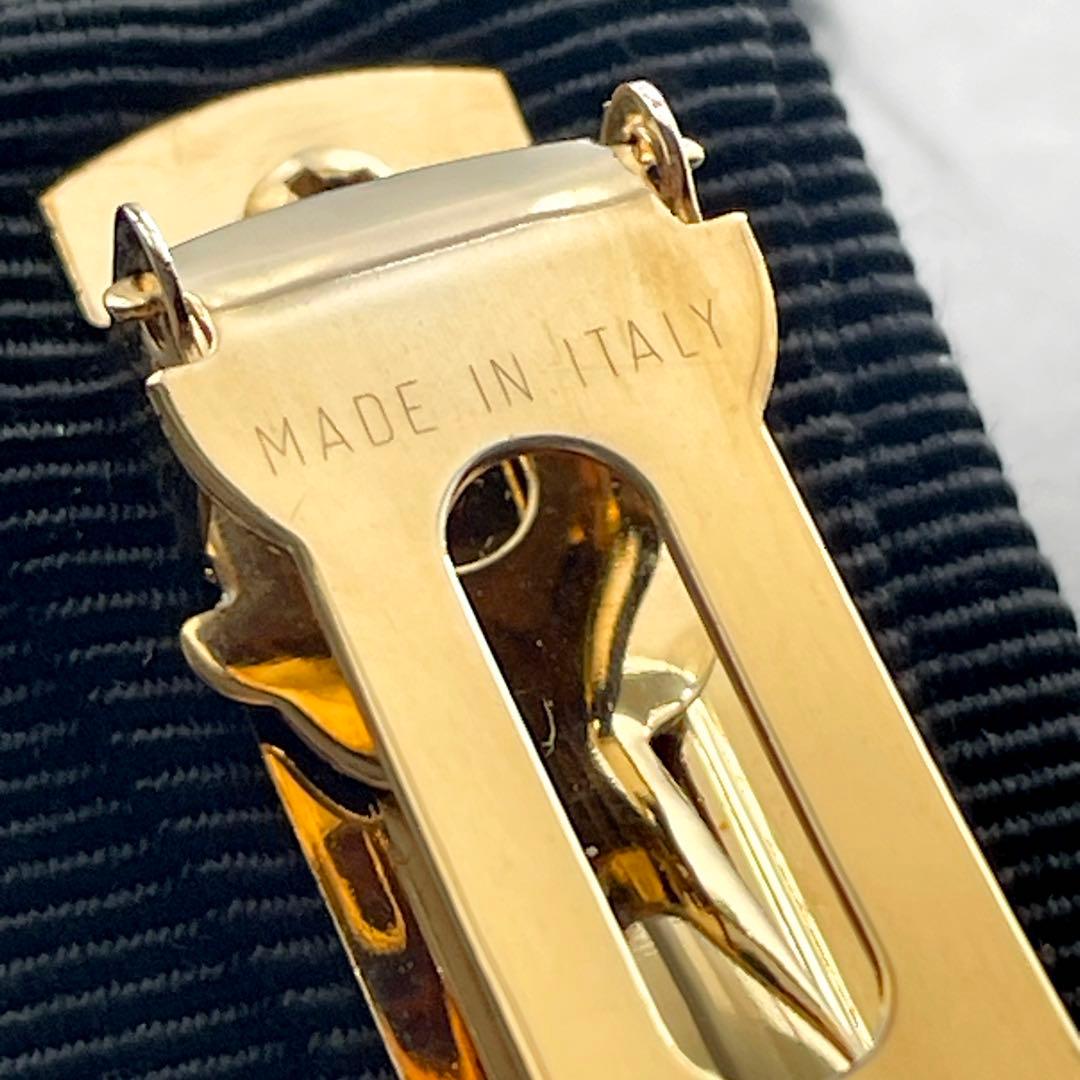 【美品・箱付き】 フェラガモ ヴァラリボン バレッタ ブラック ゴールド金具