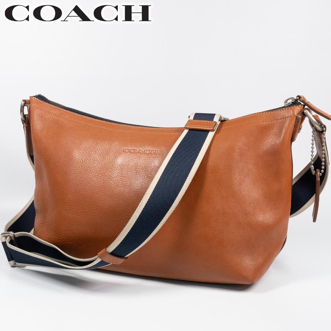 コーチ ショルダーバッグ ヘリテージ ストラップ ワンショルダー キャメル