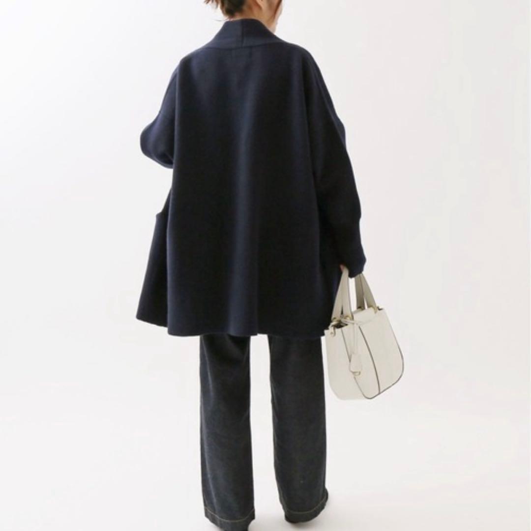 新品タグ付 イエナ ウールカシミヤ ガウンカーディガン ネイビー ロング 紺